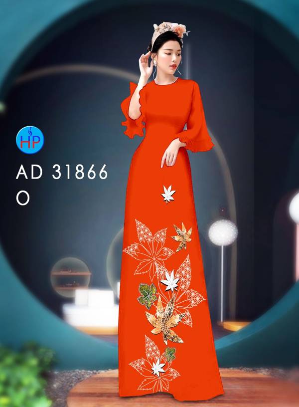 Vải Áo Dài Hoa In 3D AD 31866 11